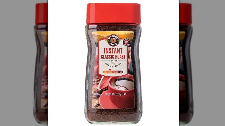 A container of Beaumont Instant Coffee Classic Roast from Aldi