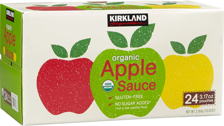 box of Kirkland apple sauce