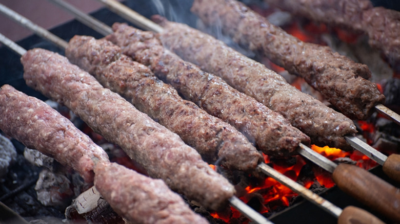 Grilled kofta skewers