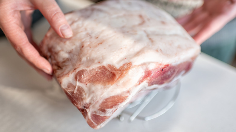 Pork shoulder raw with fat