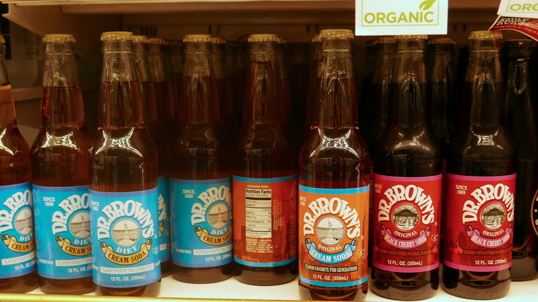Dr. Brown's Soda on shelf