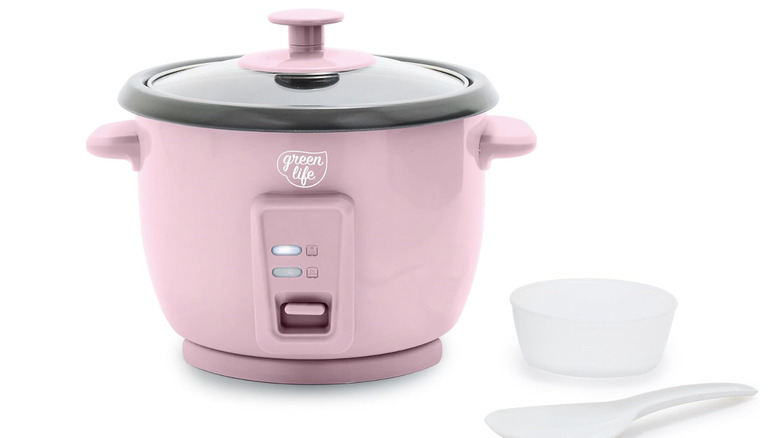 GreenLife Rice Cooker against a white background
