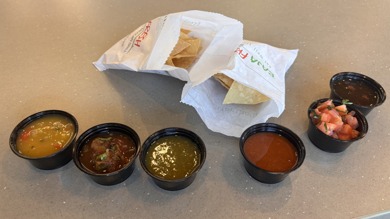Baja Fresh bags of chips and salsas