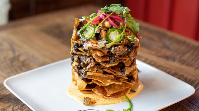 A plate of Trash Can Nachos at Guy Fieri's Kitchen & Bar
