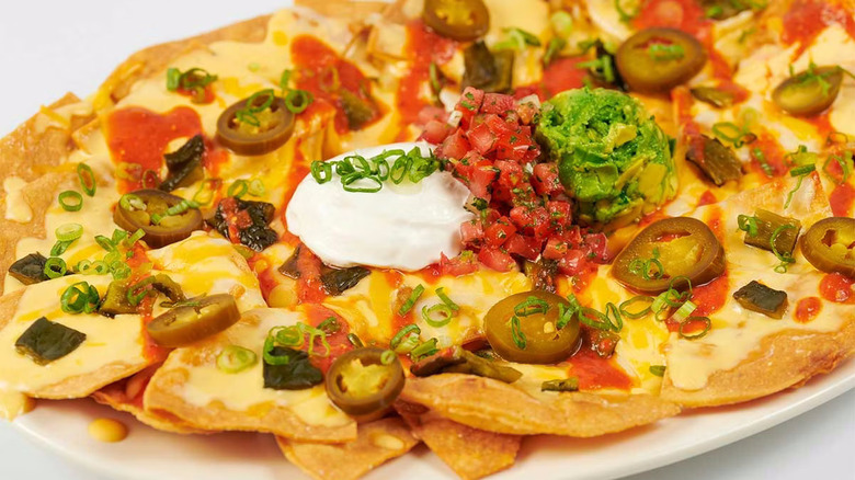A plate of nachos from The Cheesecake Factory