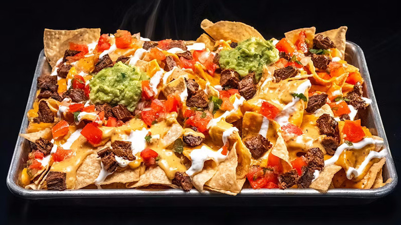 A tray of steal nachos at Torchy's Tacos
