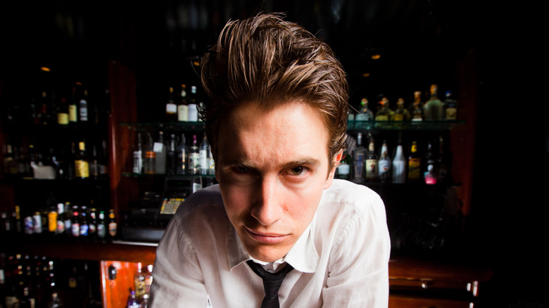 Bartender with confused expression