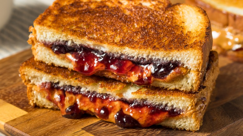 Grilled peanut butter and jelly sandwich