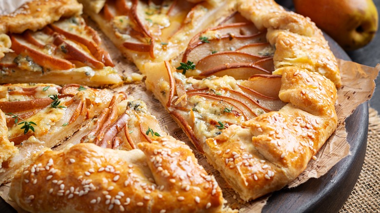Galette with pear and cheese