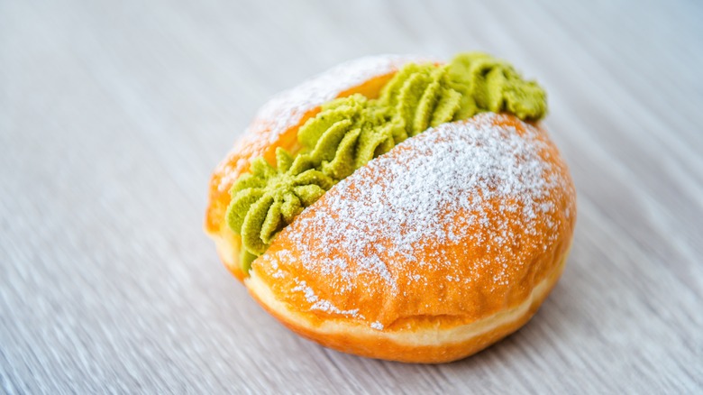 doughnut filled with matcha cream