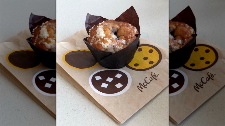 McDonald's McCafé Blueberry Muffin on napkin