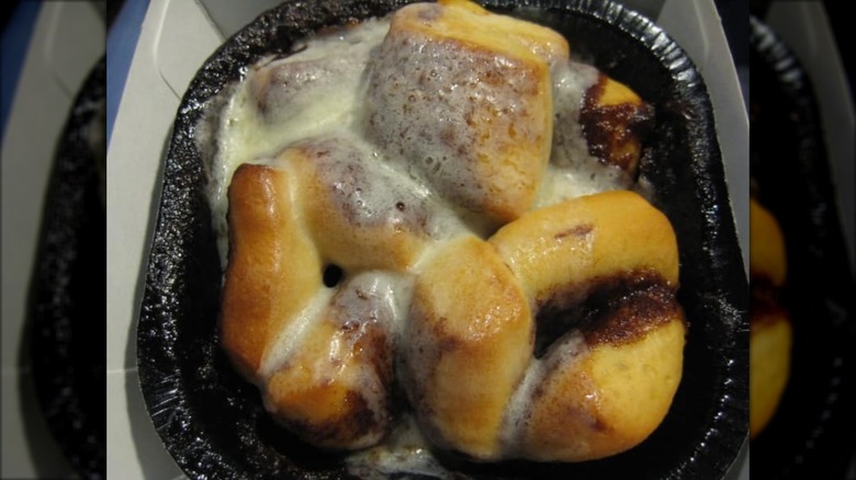 McDonald's Cinnamelts in black dish