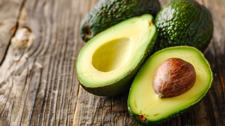 Avocado cut in half