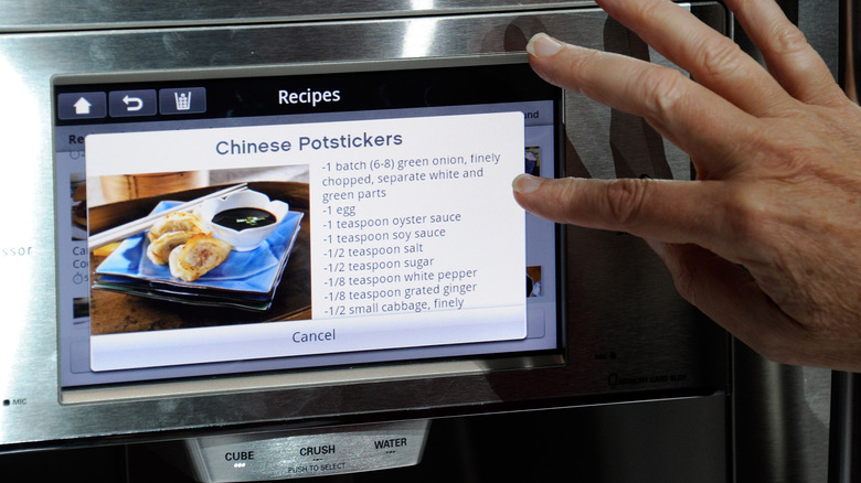 Recipe posted on a smart fridge