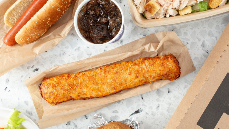 a costco chicken bake and soda