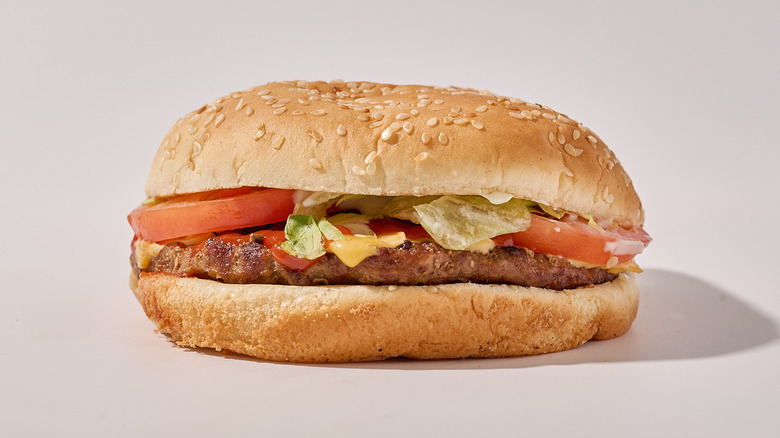 burger king burger on a table