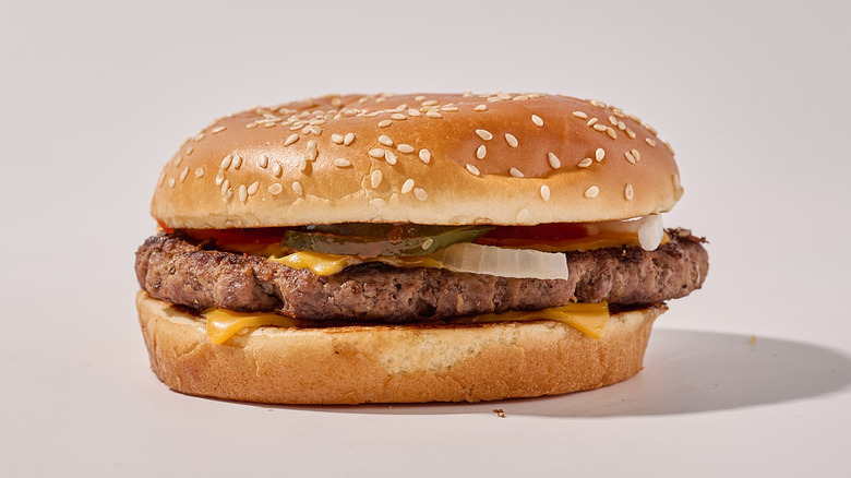 mcdonald's hamburger on a table
