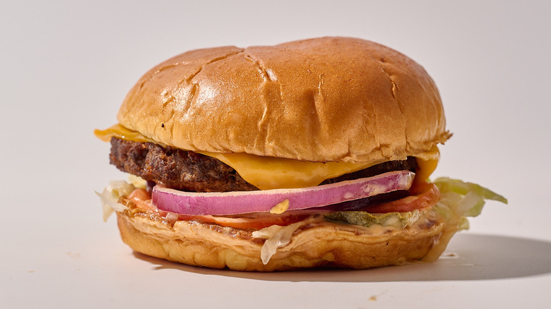 Arby's burger on a table