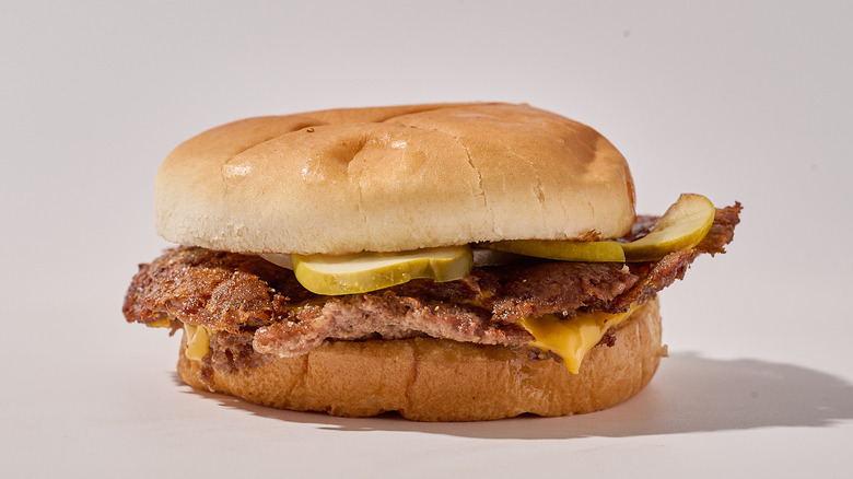 steak 'n shake burger on a table