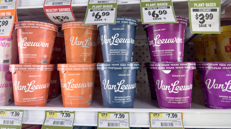 A collection of vegan oat milk ice cream pints from Van Leeuwen.