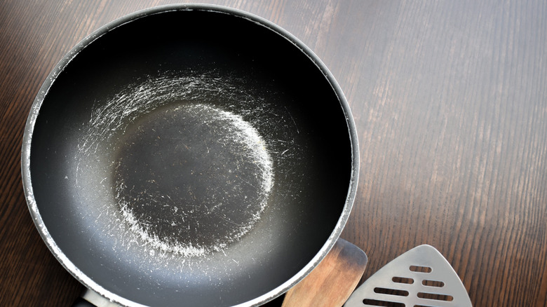 Scratched non-stick pan