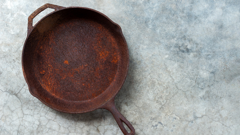 rusted cast iron skillet