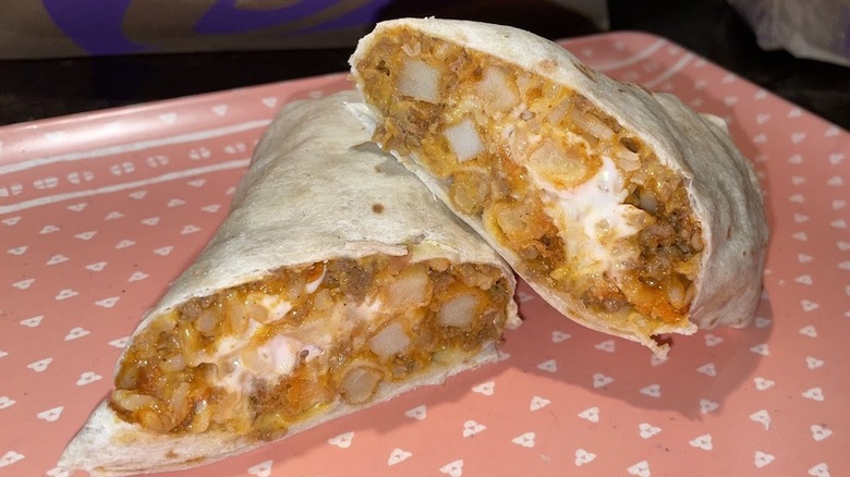A burrito stuffed with Nacho Fries