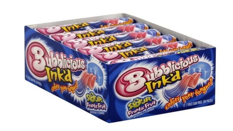 A pack of Bubblicious Ink'd Sour Frantic Fruit Gum