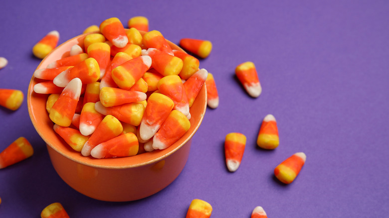 Candy corn in bowl