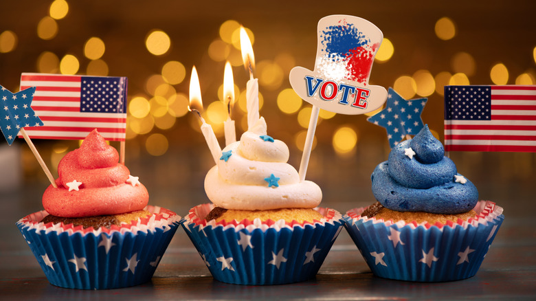 American flag and voting-themed cupcakes