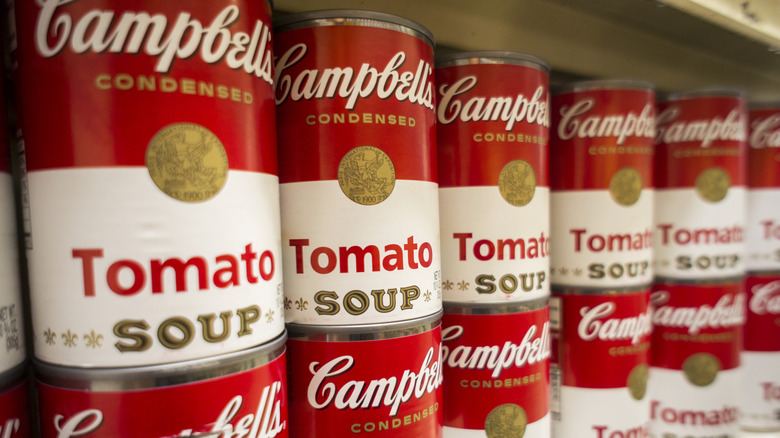 Cans of Campbell's tomato soup