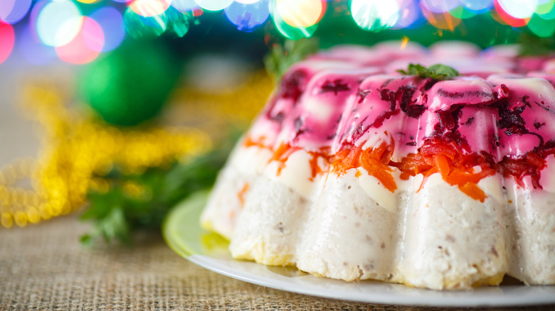 Congealed salad on plate