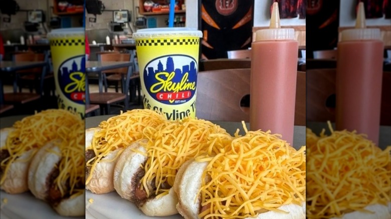 Skyline Chili drink and chili dogs