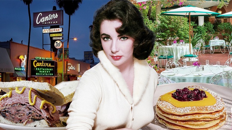 Elizabeth Taylor surrounded by her favorite foods
