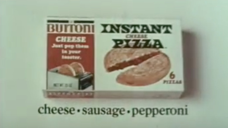 Box of Buitoni cheese flavored instant pizzas