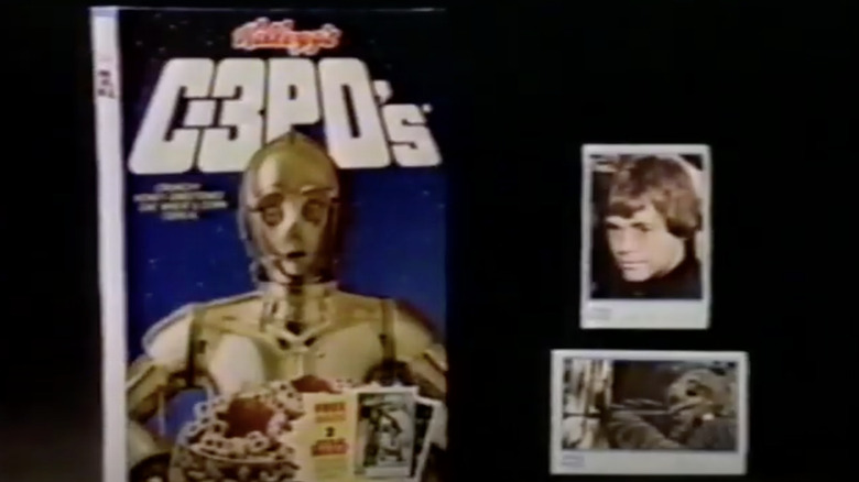 Box of C-3PO cereal with image of Luke Skywalker
