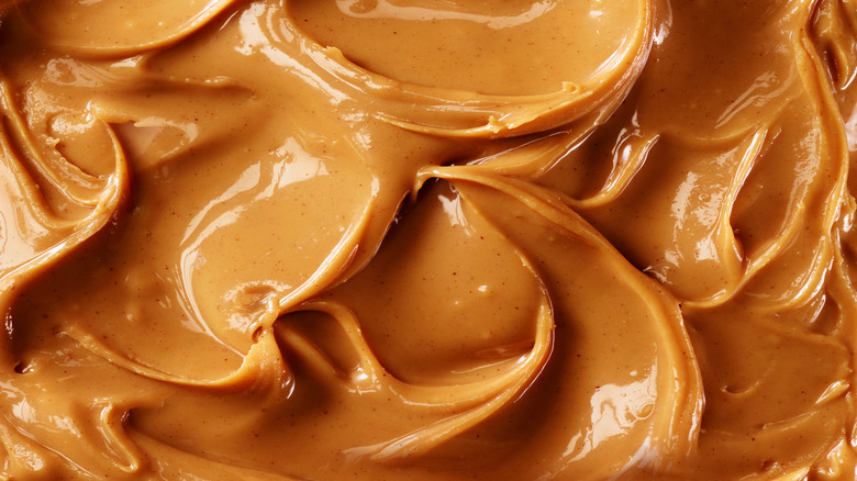 Swirls of peanut butter.