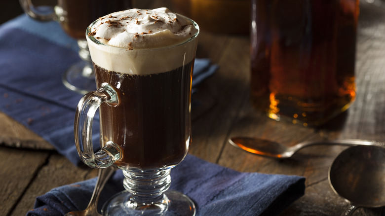 Glass of Irish coffee