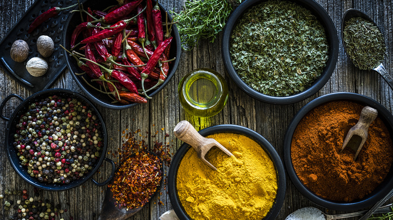 array of Indian spices