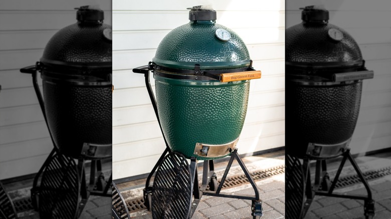 Big Green Egg grill, cleaned and ready for the next use