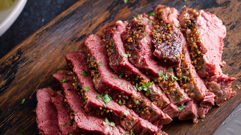 Sliced corned beef