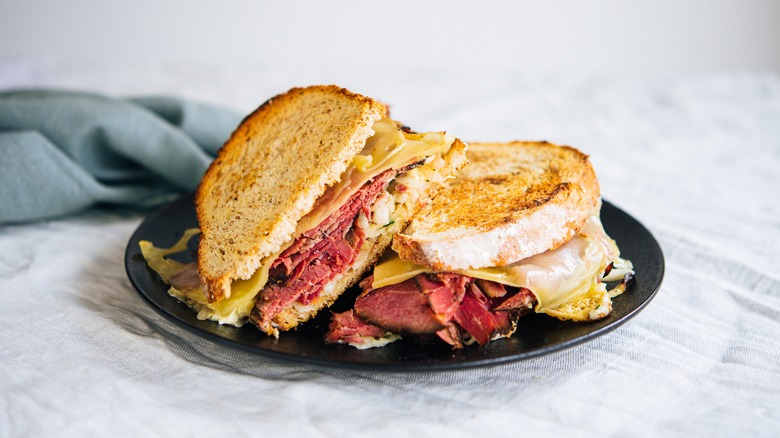 Reuben sandwich on plate