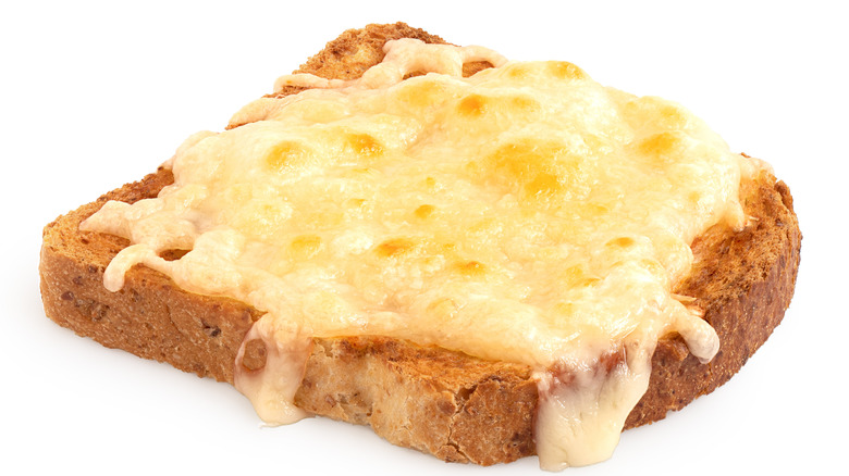 Melted cheese on toasted bread