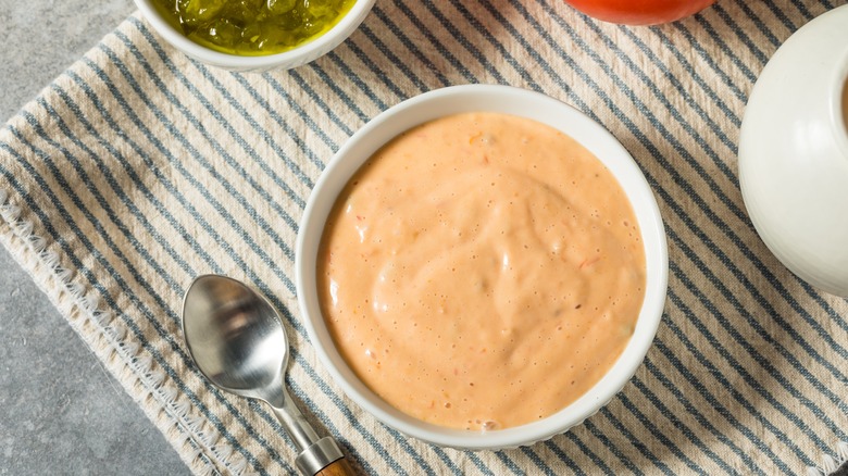 Russian salad dressing in bowl