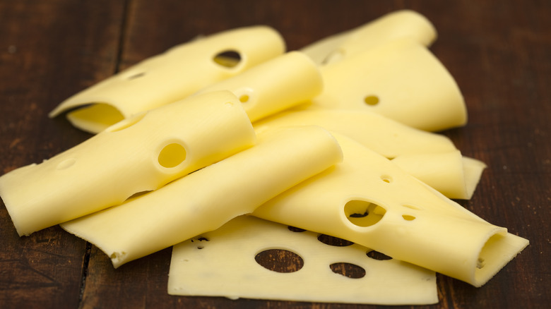 Slices of Swiss cheese