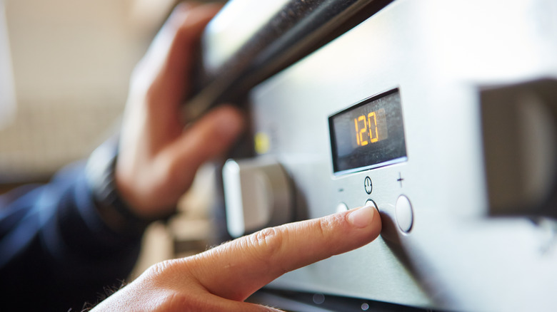Preheating the oven