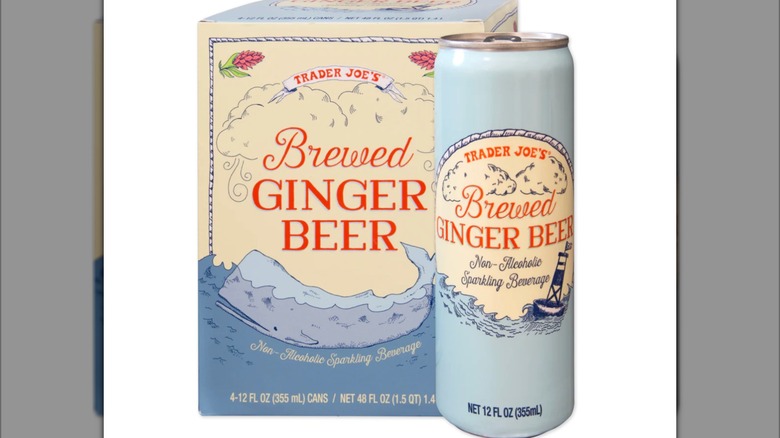 Box and can of Trader Joe's brewed ginger beer
