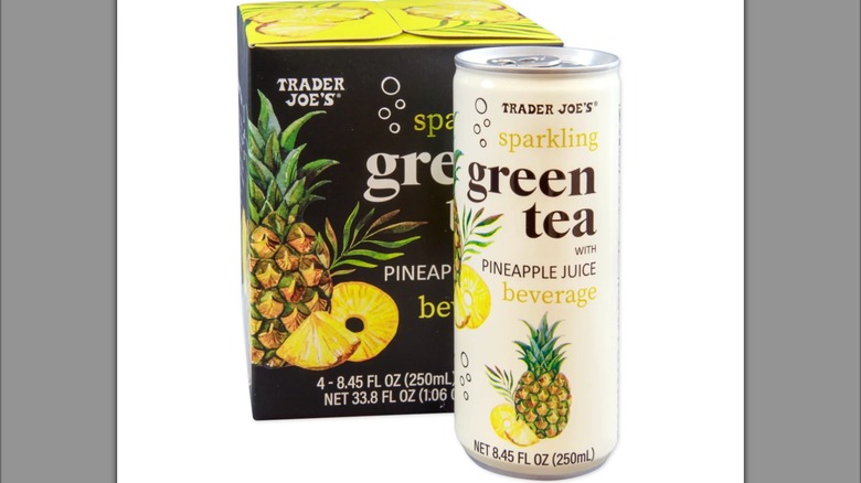 Can and box of sparkling green tea with pineapple