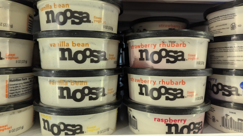 A grocery store stocks Australian yogurt.