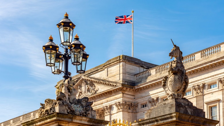Buckingham Palace with Union Jack flying above